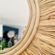 Miroir rond rotin paille, 45 cm