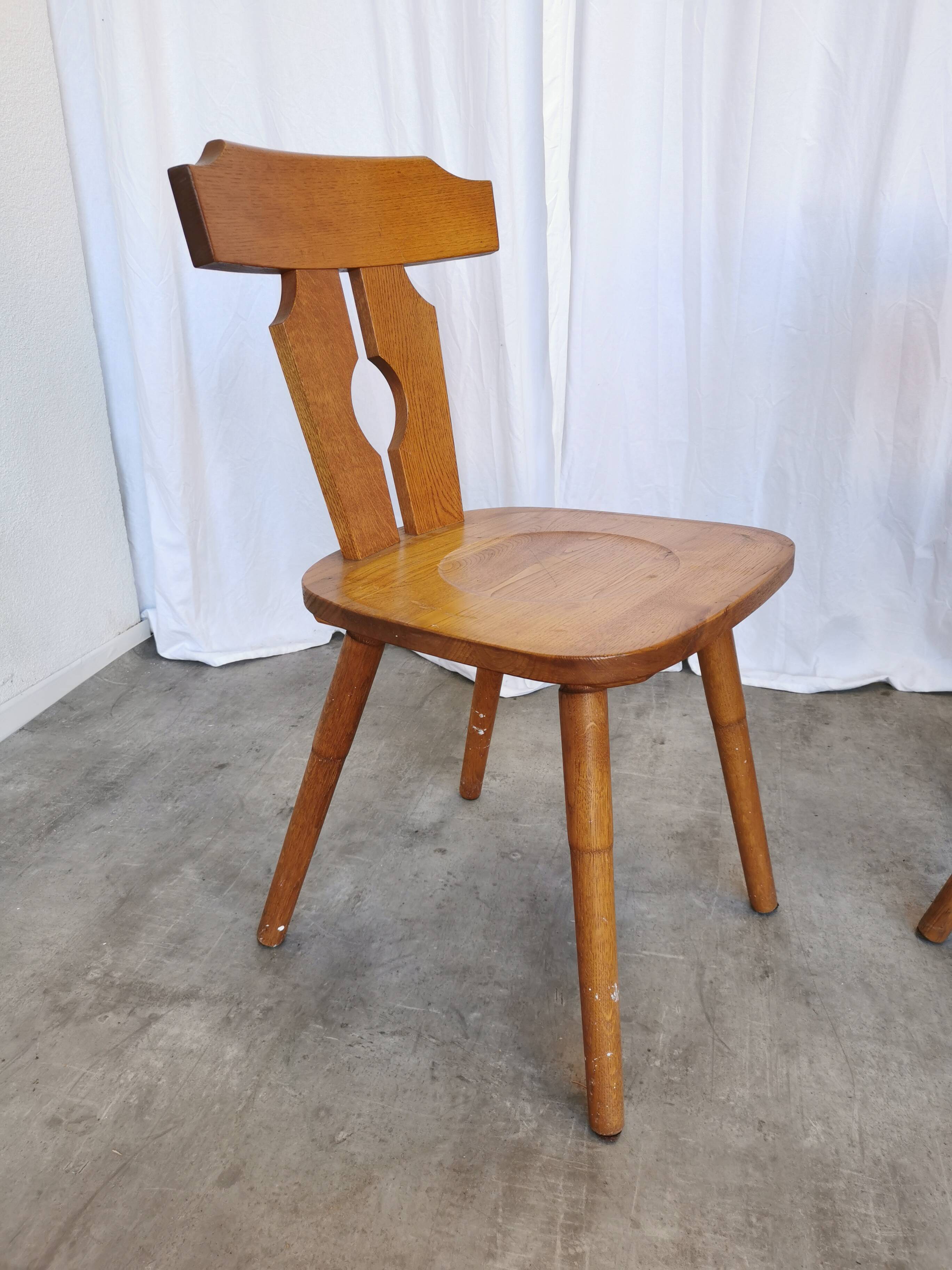 Set of 2 Vintage Wooden Tyrolean Dining Chairs by Ruko Sessel Alois Koller