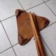 Tabouret en cuir bois pliable