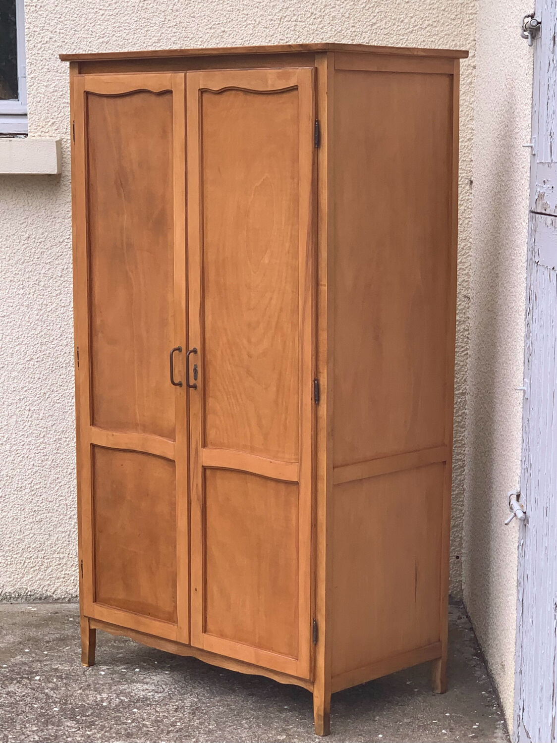 Parisian wardrobe vintage beech 1970