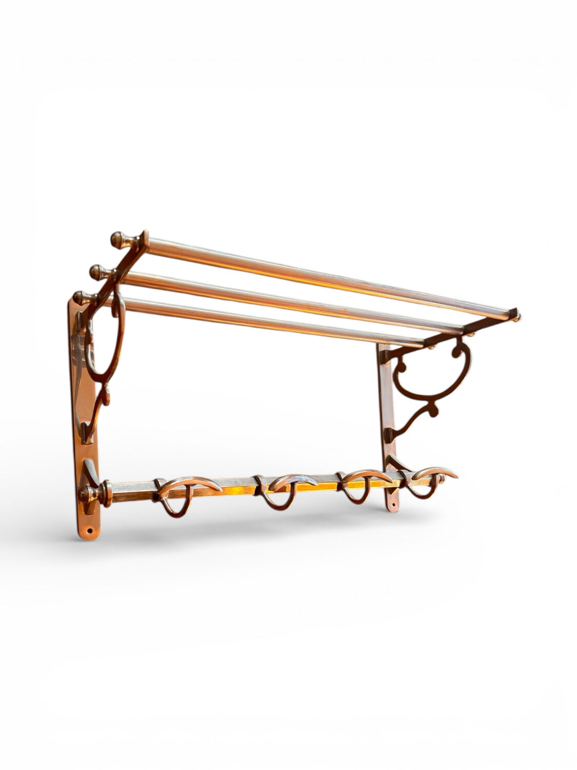 Art Deco wall coat rack shelf