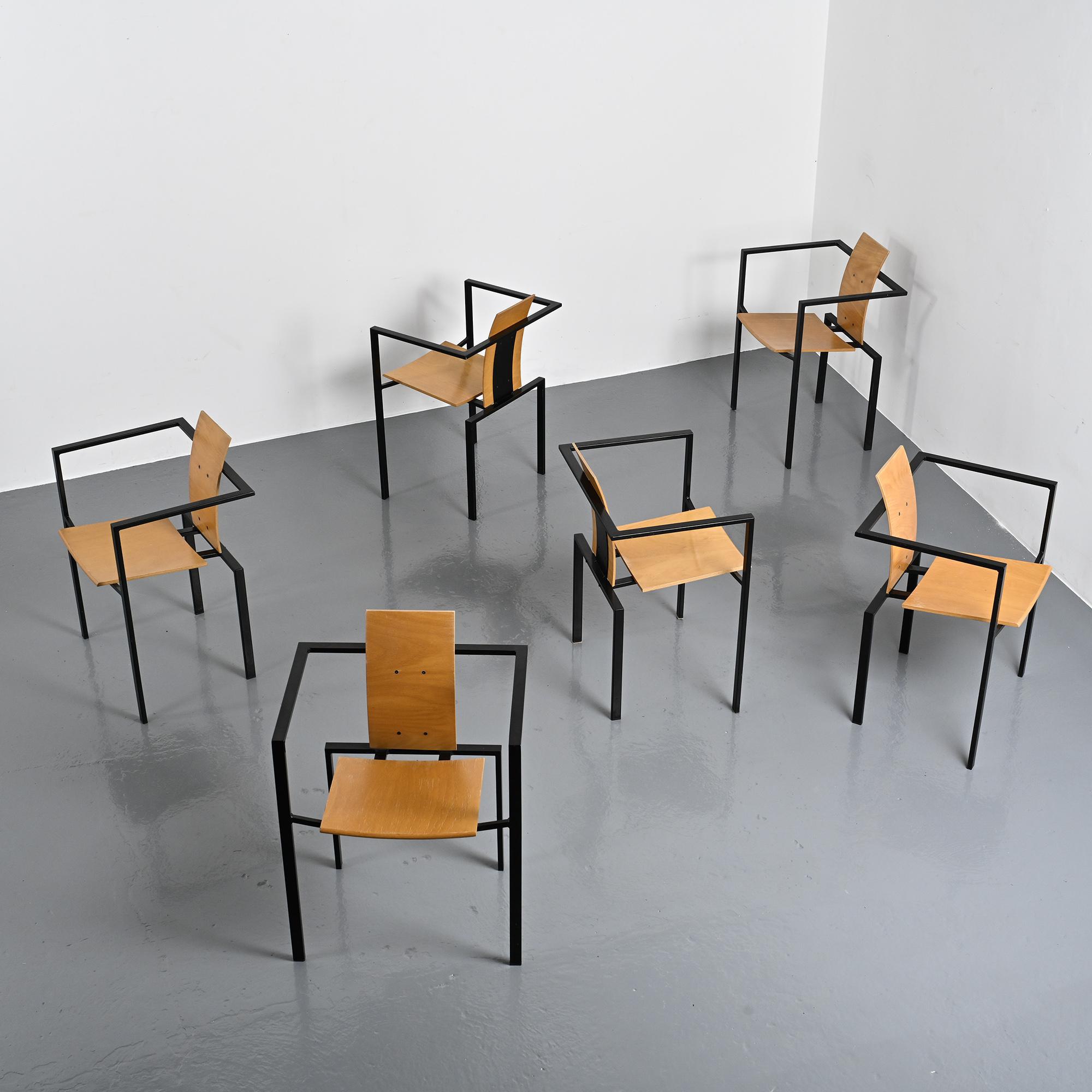 Set of six Trix chairs by Karl Friedrich Förster for KFF Design, Germany circa 1988.