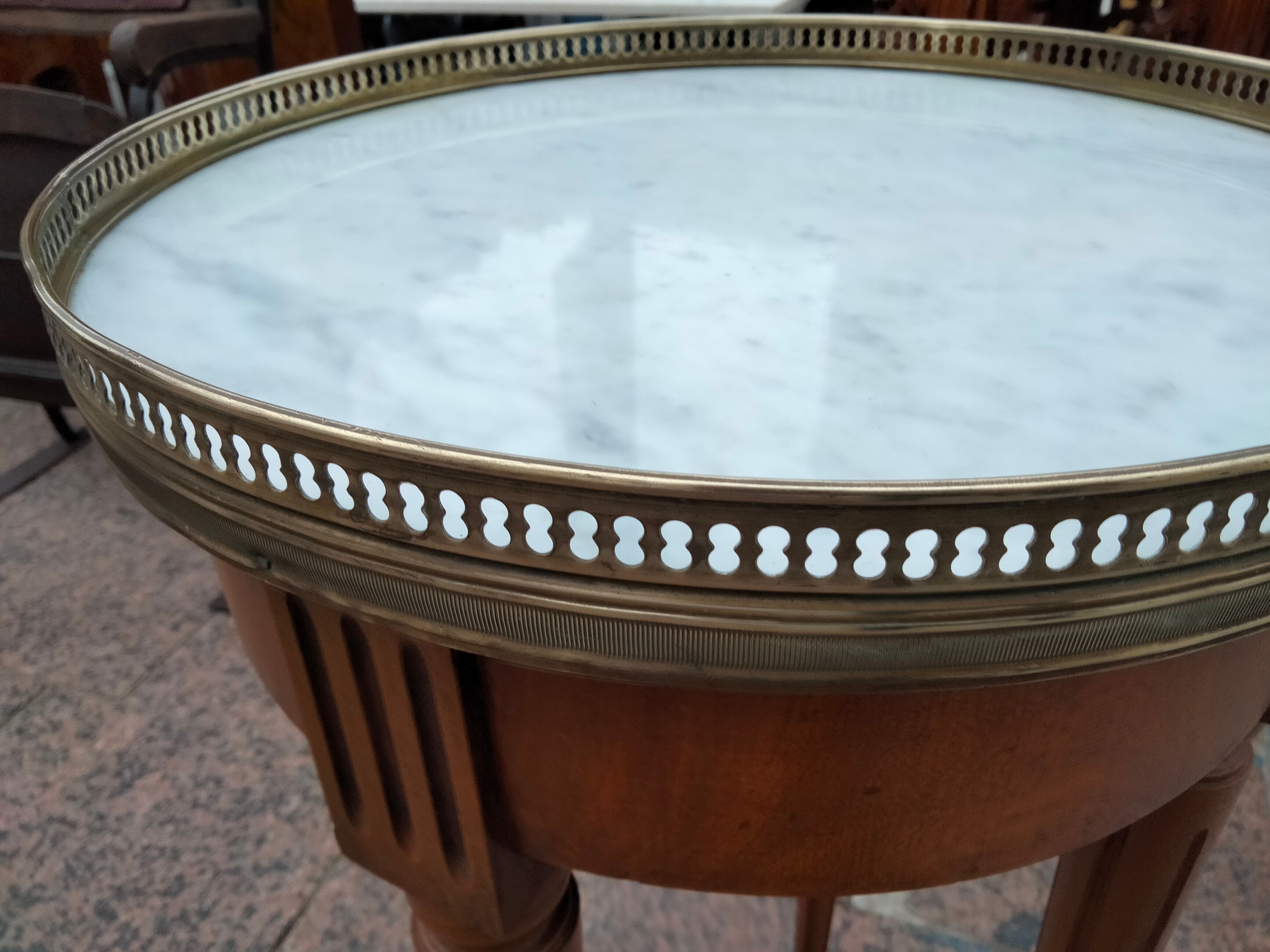 Gueridon side table old marble top vintage xxeme