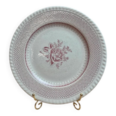 Large Lunéville plate English Style – Bordeaux rose decor – English cottage spirit