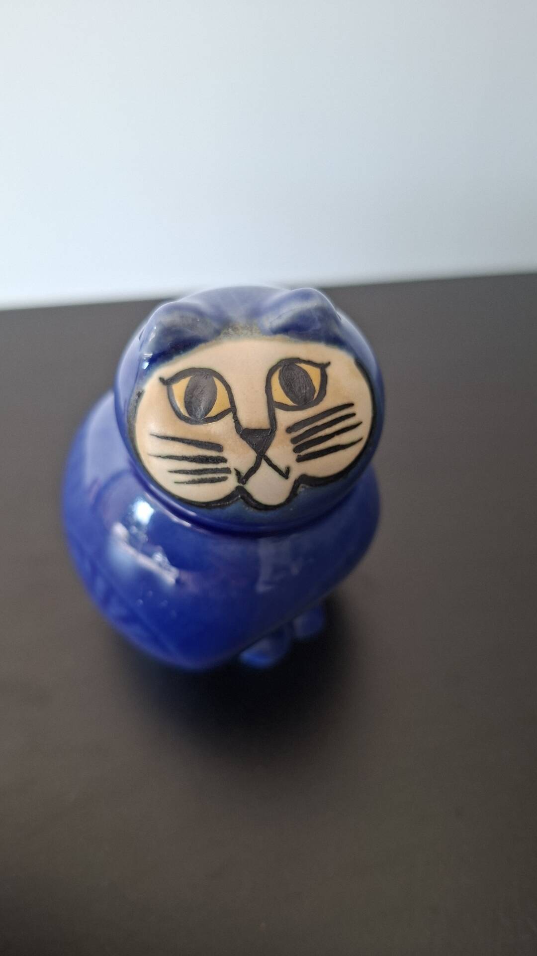 Ceramic cat mia cobalt blue lisa larson atelier gustavsberg