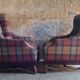 Pair of Louis XIII wingback armchairs