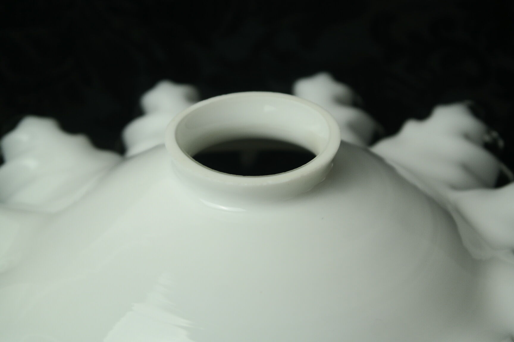 Toothed white opaline lampshade 30s