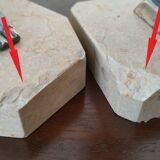 Pair of Gazelles bookends Hippolyte Moreau, signed - Spelter, marble