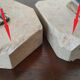 Pair of Gazelles bookends Hippolyte Moreau, signed - Spelter, marble