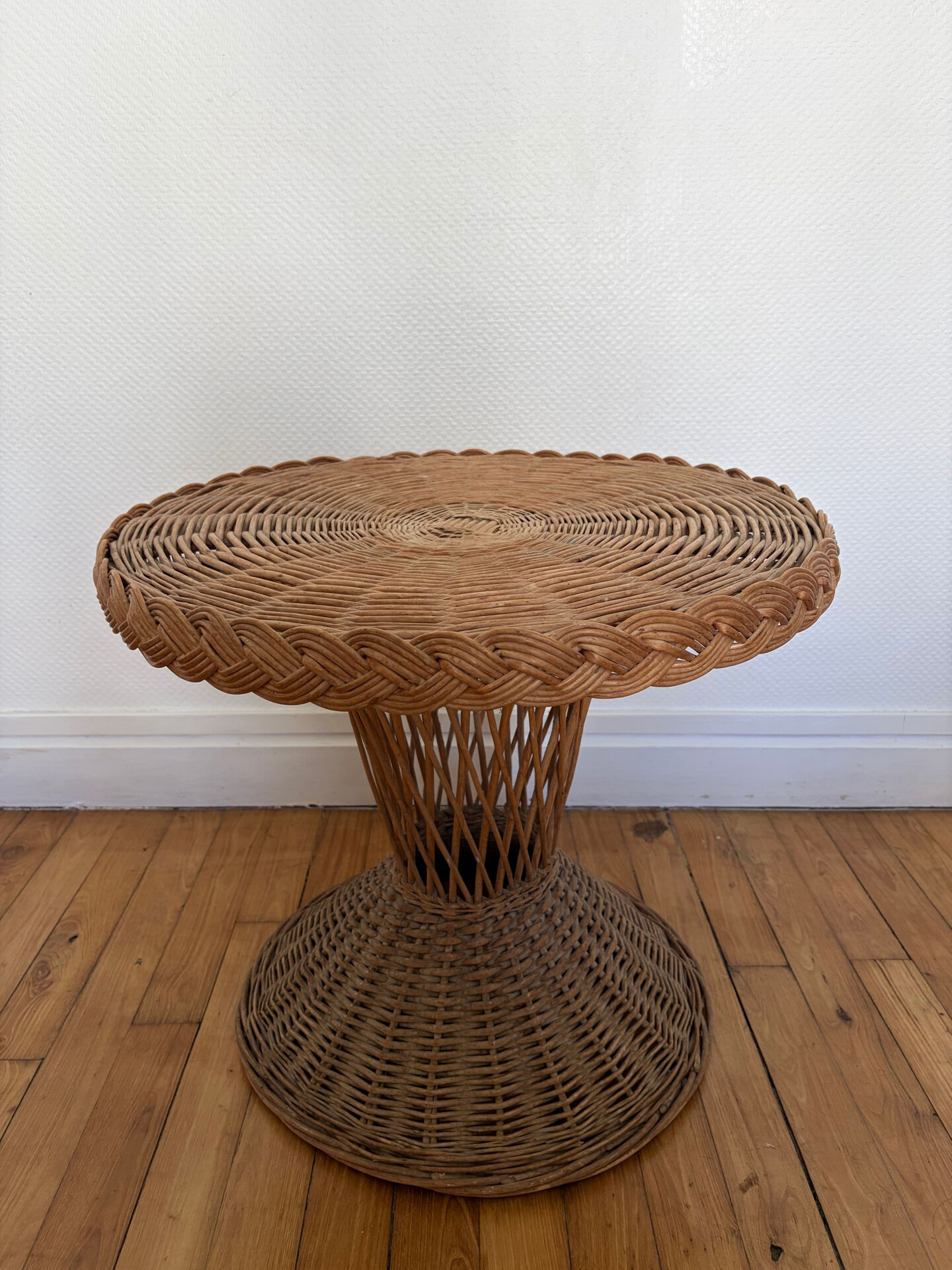Ensemble salon rotin et osier vintage