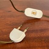 Pair of brass and mother-of-pearl lamps