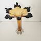 Large vintage amber glass art vase - Height 32cm
