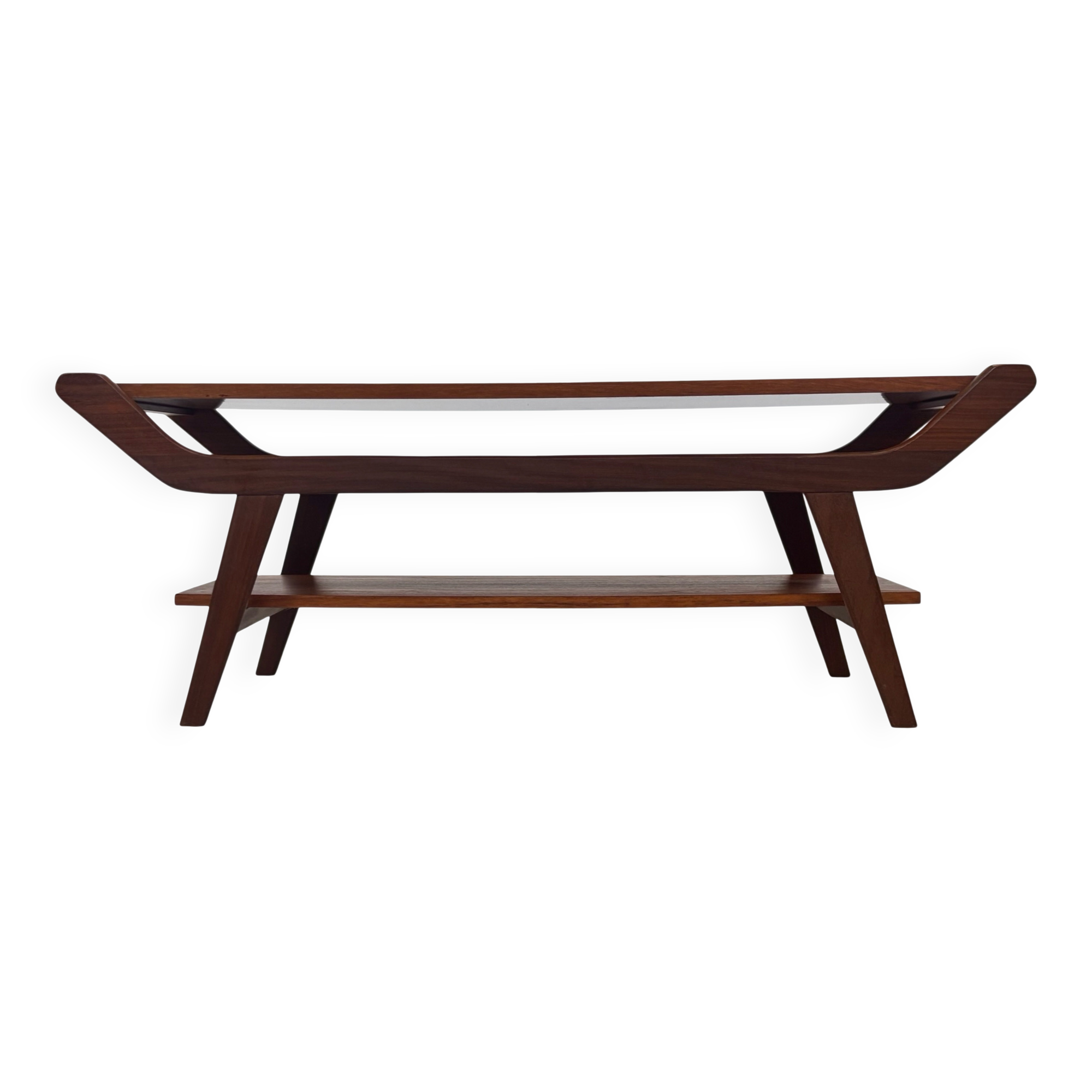 Vintage coffee table teak veneer 1960s design