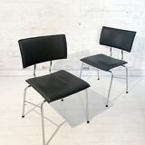 Set of six Sparta leather chairs by Christoph Hindermann for Dietiker, 1990s.