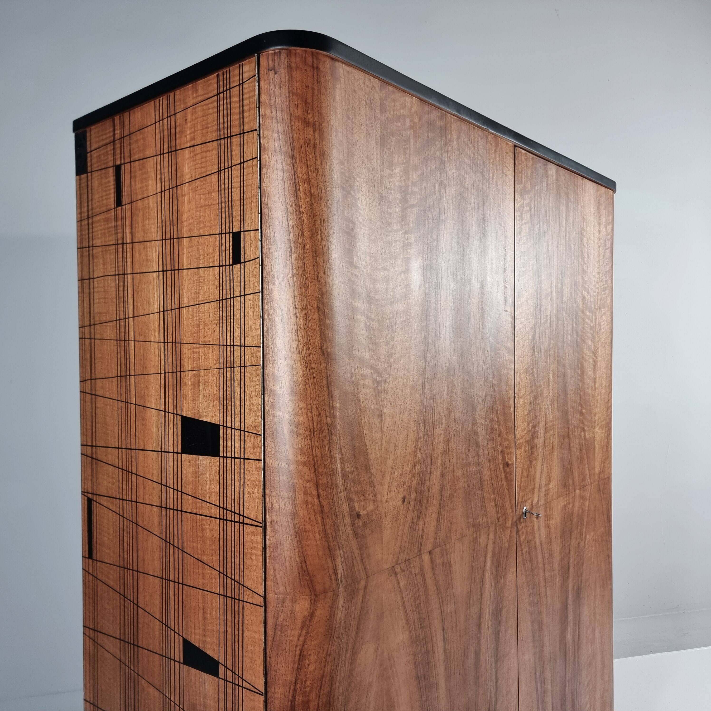 Vintage Walnut Wardrobe, 1960s