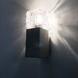 Pair of Space Age Cubist wall lights. Brushed aluminum, 1970s