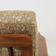 Fauteuil vintage en tissu chiné beige moutarde et olive, Pologne 1960