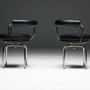 LC7 chairs by Charlotte Perriand, Le Corbusier and Pierre Jeanneret, 1980s