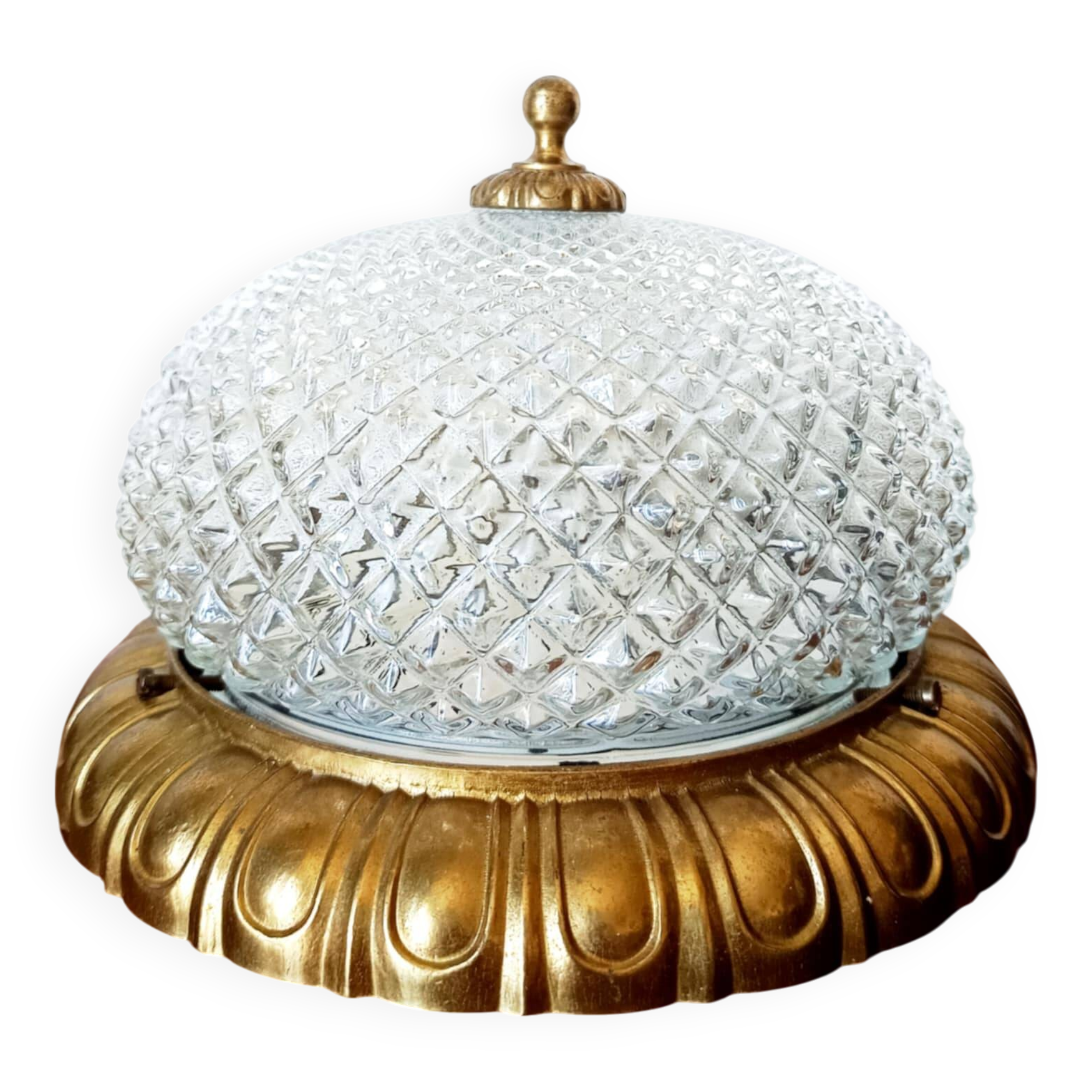 1950s Hollywood Regency Style Dome Ceiling Light