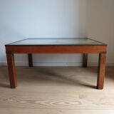 1970s Maison Jansen Campaign Style Coffee Table World Atlas Map