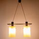 1960s Italian Stilnovo ceiling pendant with opaline glass shades and brass details