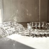 Pair of crystal ashtrays