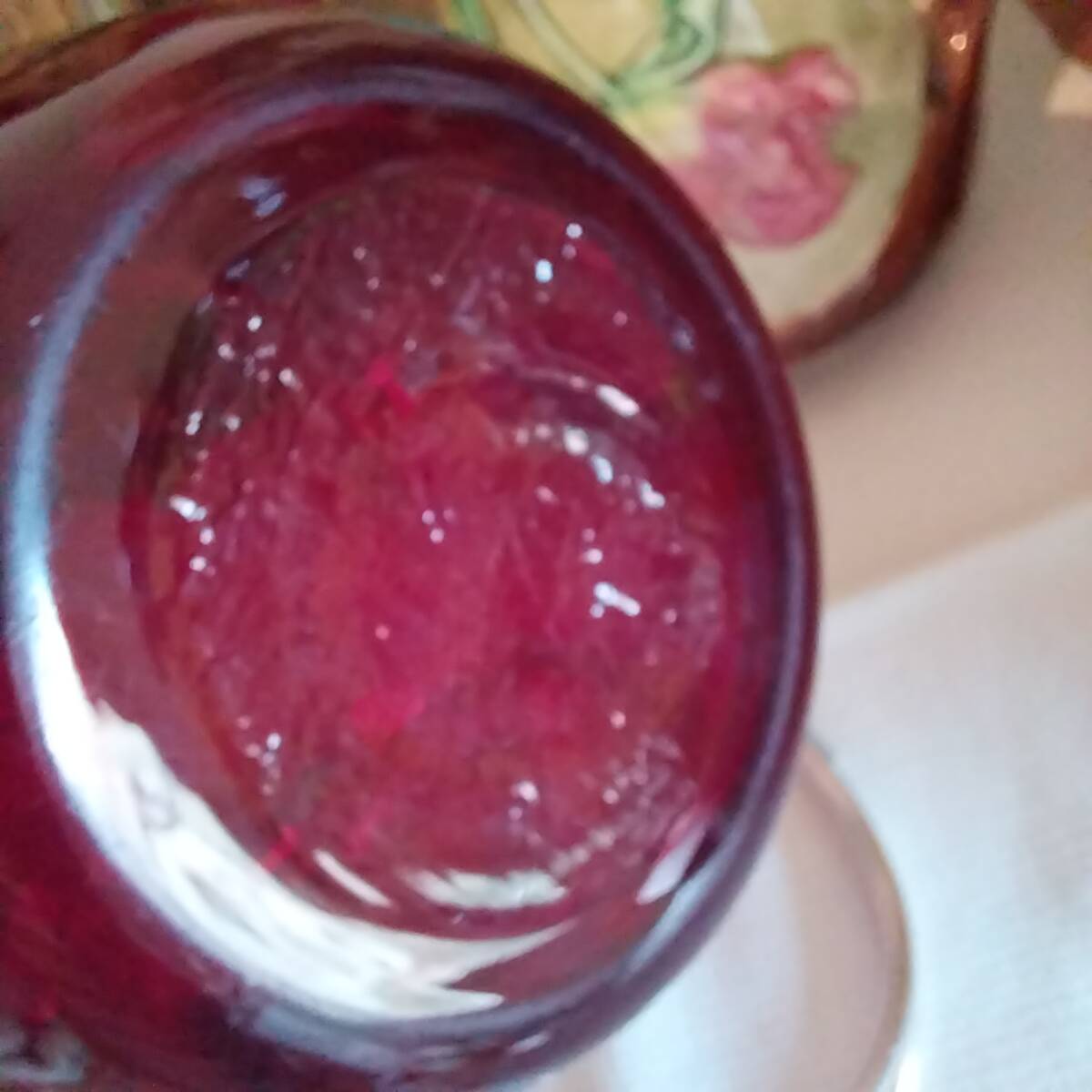 Vintage crystal ice bucket with silver-plated handle.