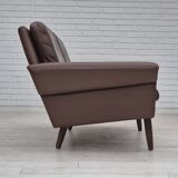 1970s, Danish 2-seater sofa, original brown leather.