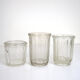 Lot of 3 thick glass jars