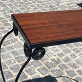 Console fer forgé et bois
