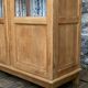 Solid raw oak school glass cabinet 1950