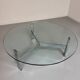 Grande table basse verre et métal design italien des années 70 vintage