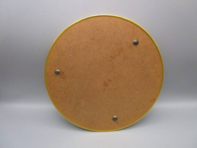 Plateau miroir ancien  - rebord en métal doré