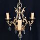 Lustre cage  à 3 lumières cristal et bronze