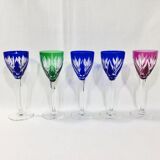 Set of 5 Rhine Roemer wine glasses in Saint-Louis crystal model Monaco