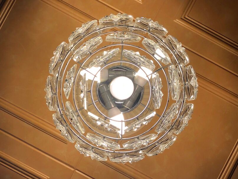 Crystal tassel chandelier lamp Kinkeldey germany 70's