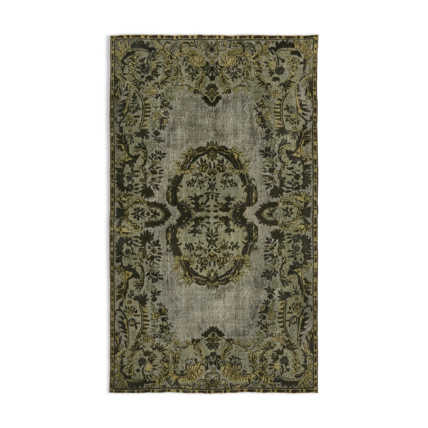 Handmade contemporary oriental grey carpet, 1970s 176 cm x 295 cm