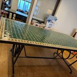 Table en fer forgé et mosaïque