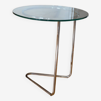 Side table or end table vintage metal and glass