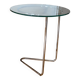 Side table or end table vintage metal and glass