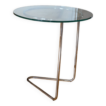 Side table or end table vintage metal and glass