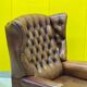Fauteuil inclinable chesterfield vintage fait main marron