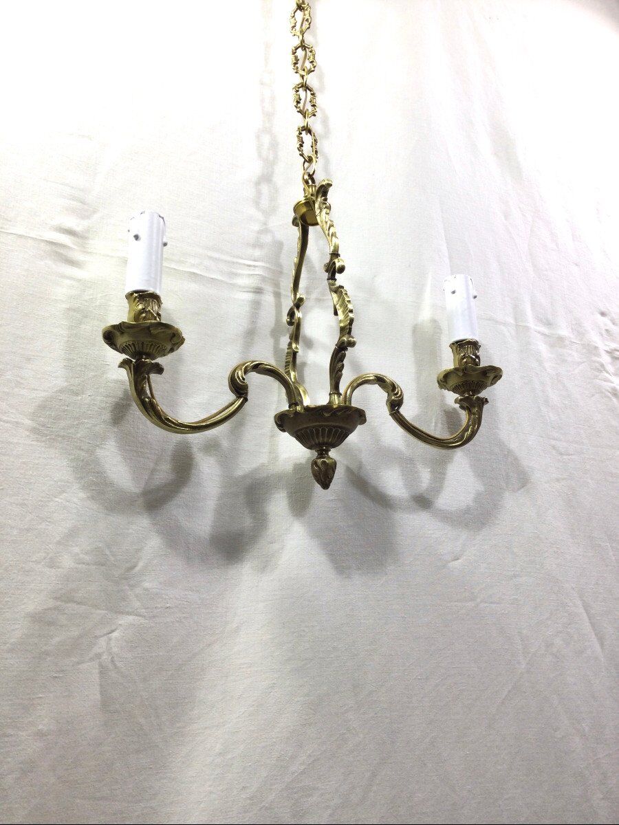 Bronze chandelier with 2 lights