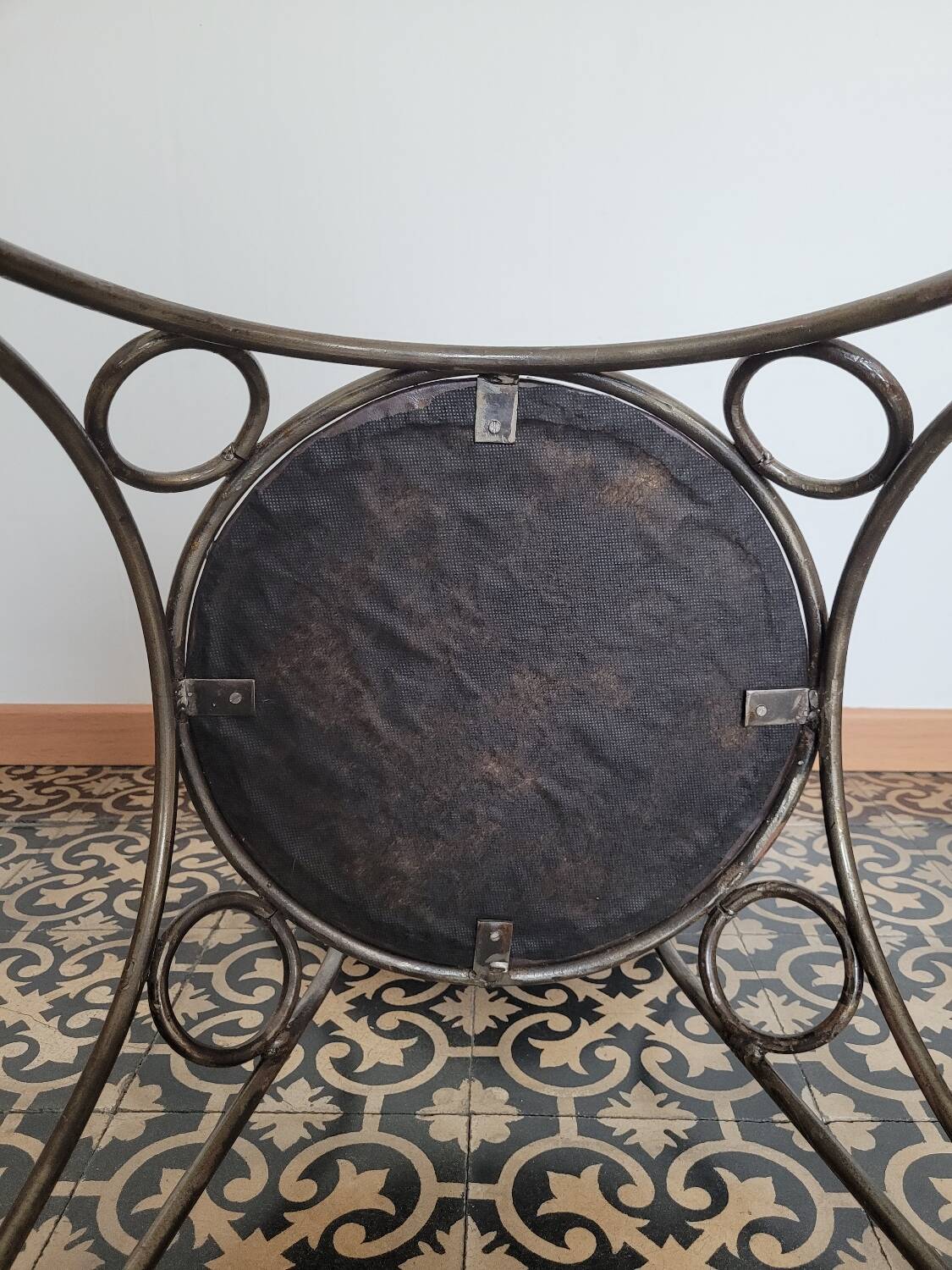 Metal and leather chair