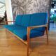 Scandinavian 3-seater sofa blue jersey