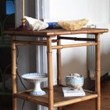 Bamboo and wood side table - art nouveau