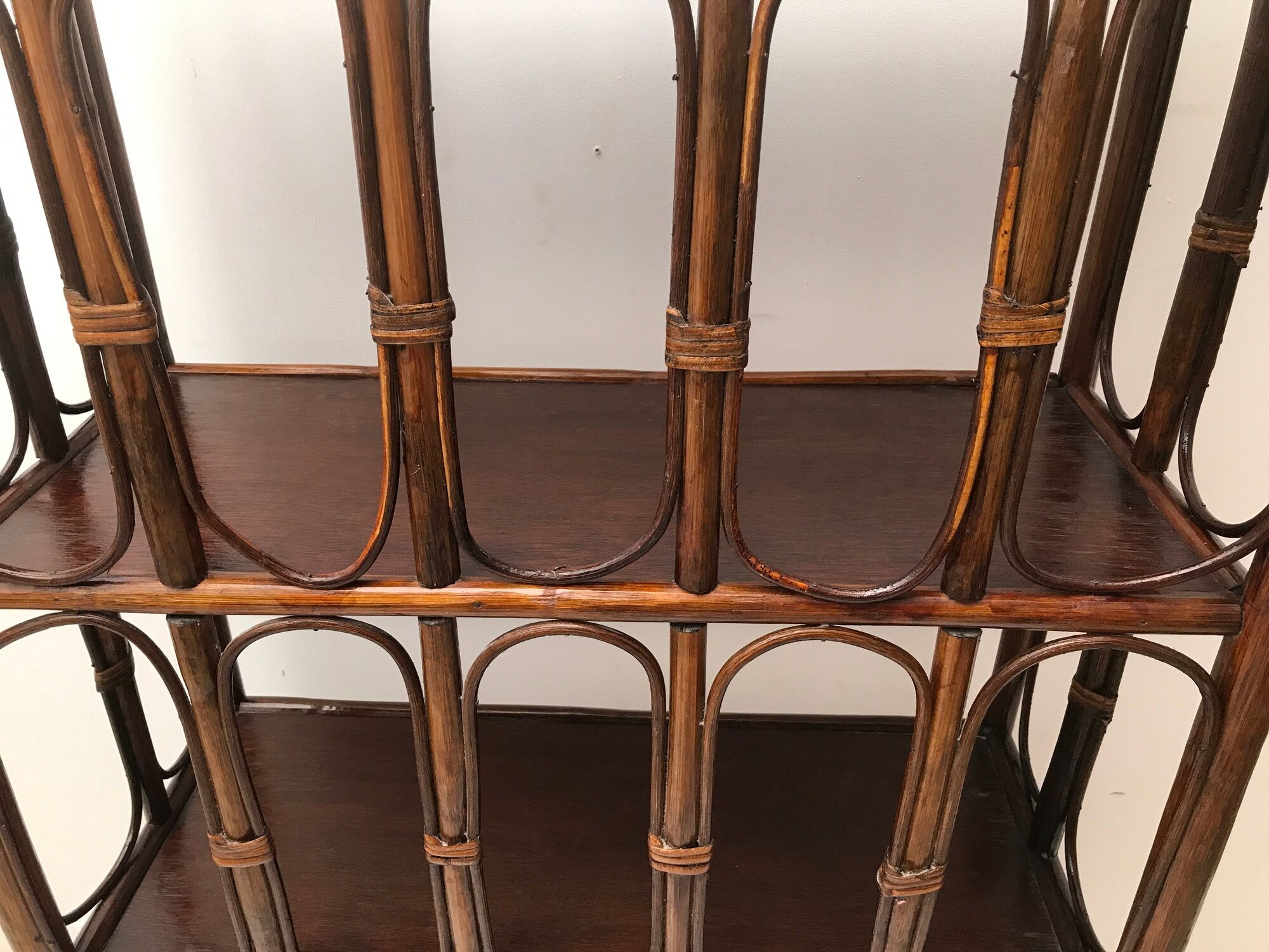 Vintage shelf in wicker rattan