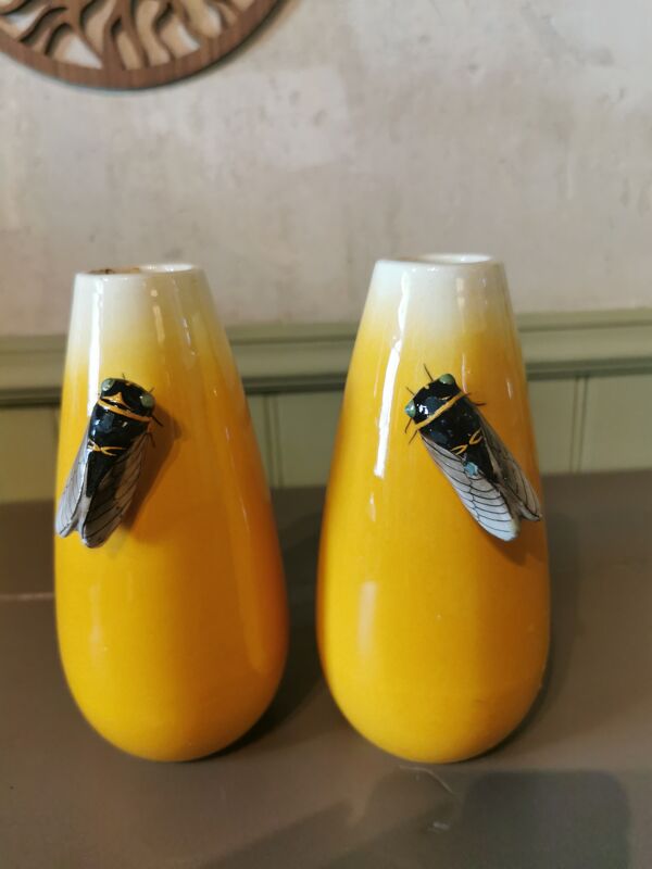 Paire de vases vintage massier vallauris