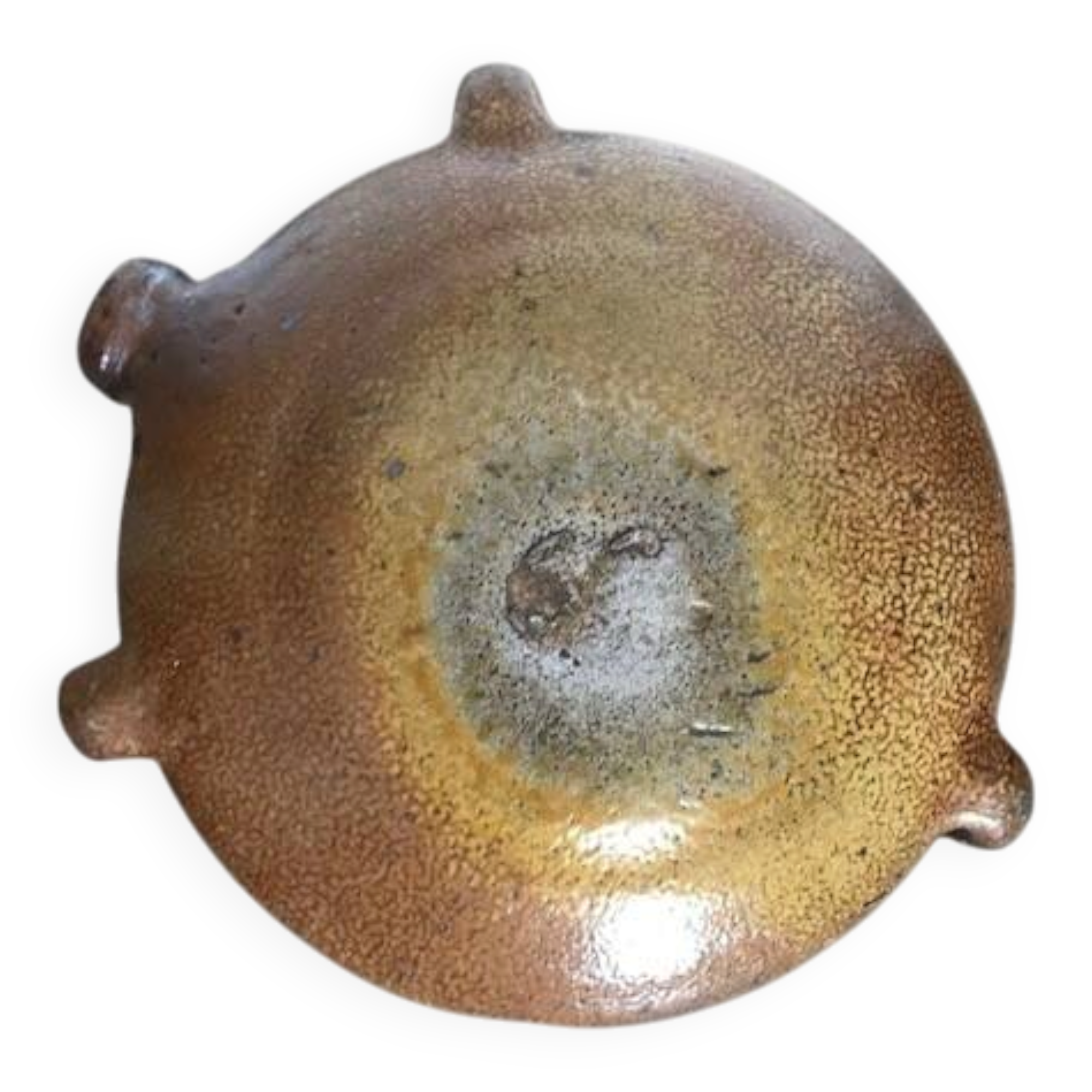 Old stoneware flask known as a toad from the 19th century.