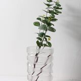 Mid-Century Iced Crystal Glass Vase: Peill & Putzler, Germany, 1960s